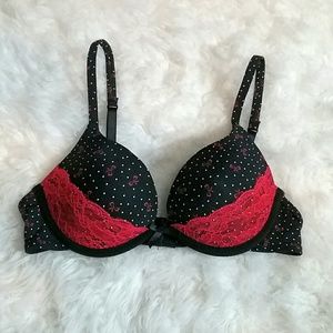 Pretty Red & Black Bra